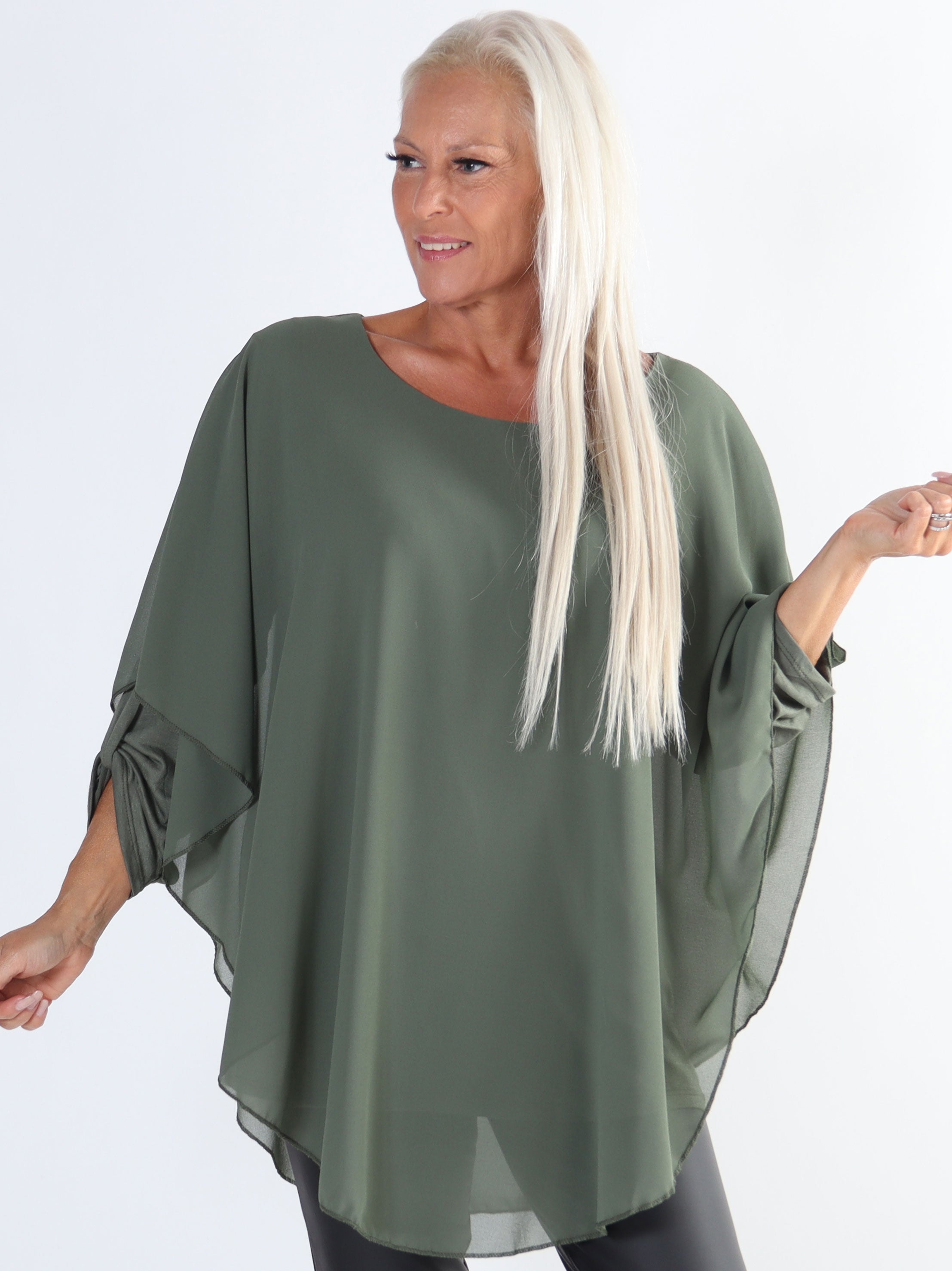 Kenya Shirt - Plus size tunika med chiffonglager